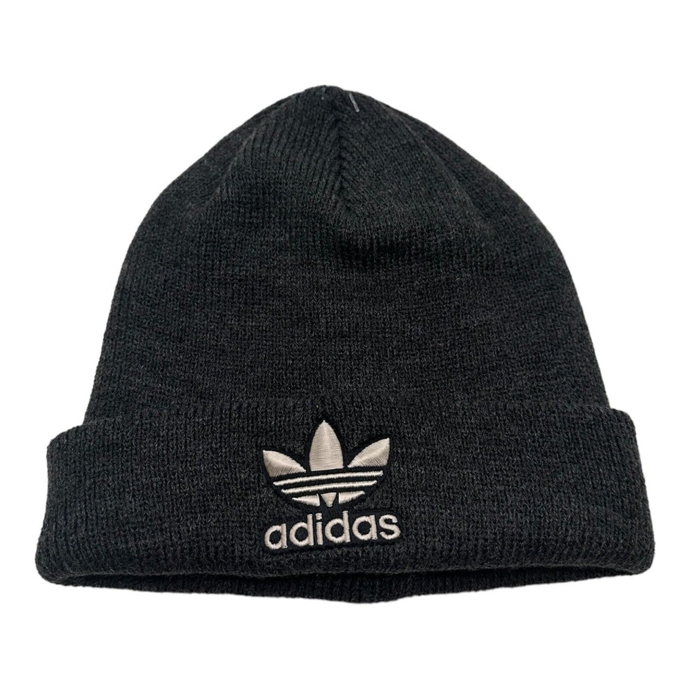 NWOT Adidas Originals Trefoil‎ Knit Beanie Hat Cap Winter OSFA Unisex Gray